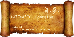 Mátéfi Georgina névjegykártya